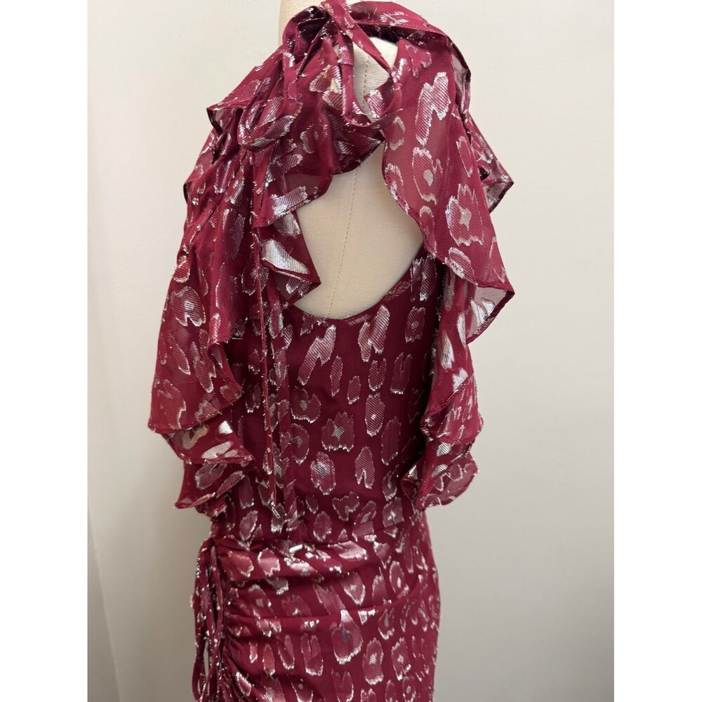 Veronica Beard Leighton Silk One Shoulder Dress Ruche Ruffle Ruched Size 8 - Picture 13 of 16